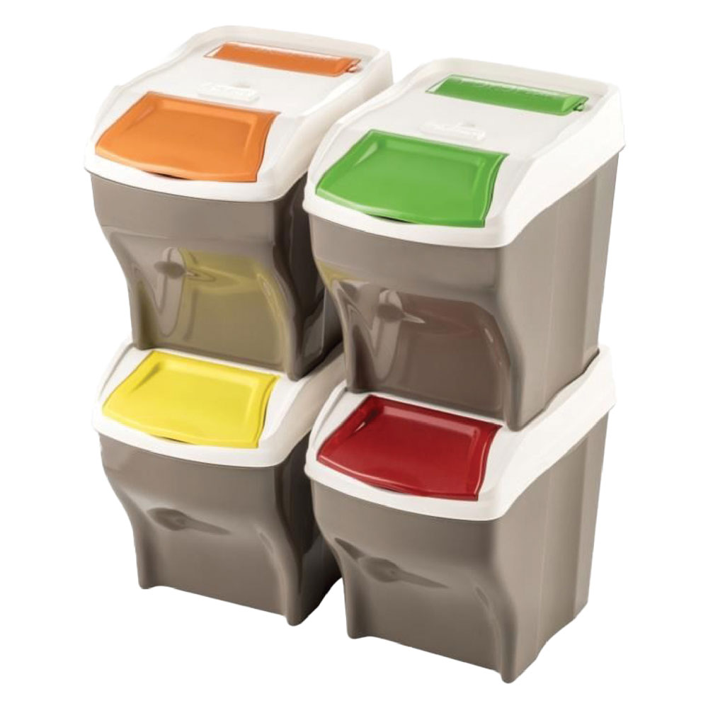 Pattumiera raccolta differenziata set ‘poker plus’ 27 lt. cm 30 x 40 x 37,5 h Bama