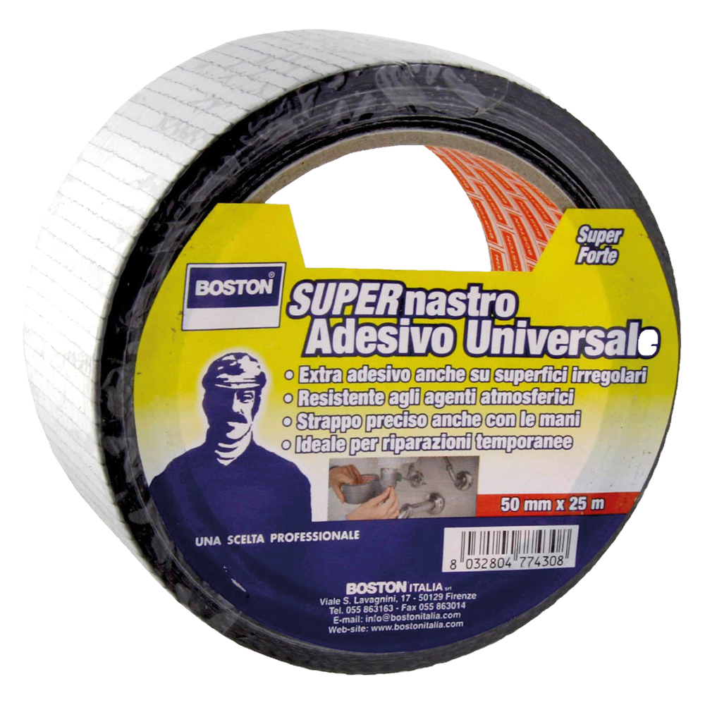 Nastro telato universale mm. 50 x 5 mt – nero Boston