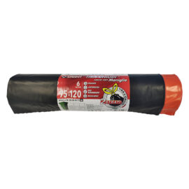Sacco in polietilene cm. 95 x 120 - nero/arancio Senza marca