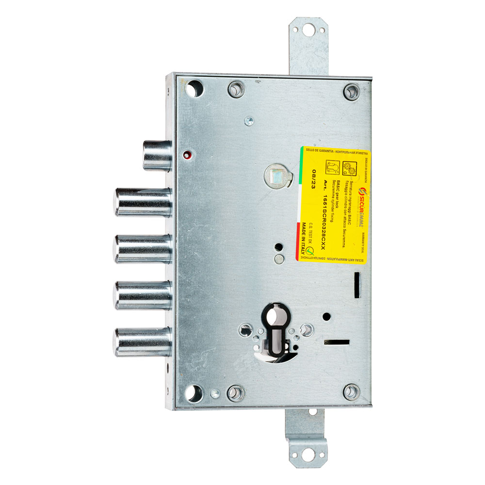 Serratura da applicare triplice per porte blindate ‘165’ interasse pistoni 28 mm – e64 sx Securemme