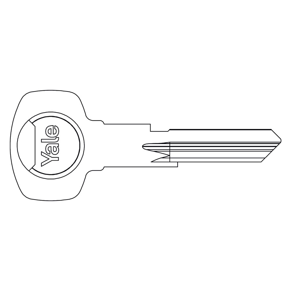 Chiave ottone nichelato profilo destro Yale