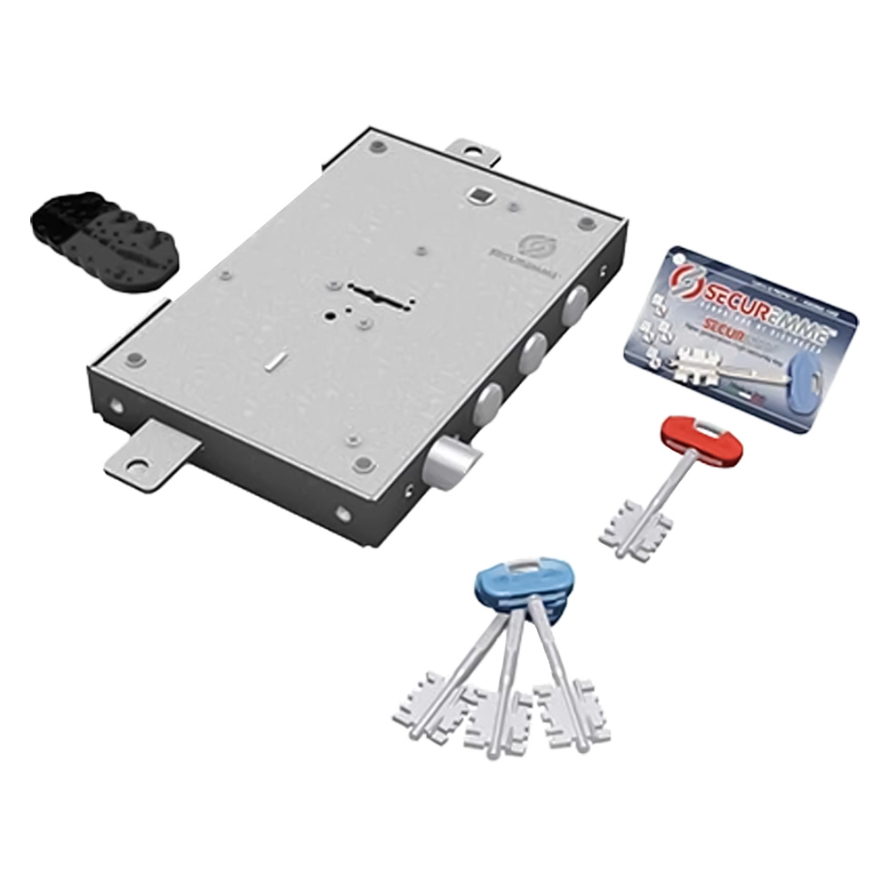 Serratura da applicare triplice per porte blindate ‘240’ interasse pistoni 38 mm Securemme