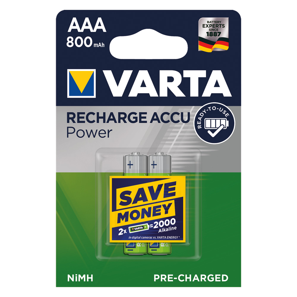Pila ministilo ricaricabile accu power ‘hr03’ pz 2 – 1,2 v – aaa Varta