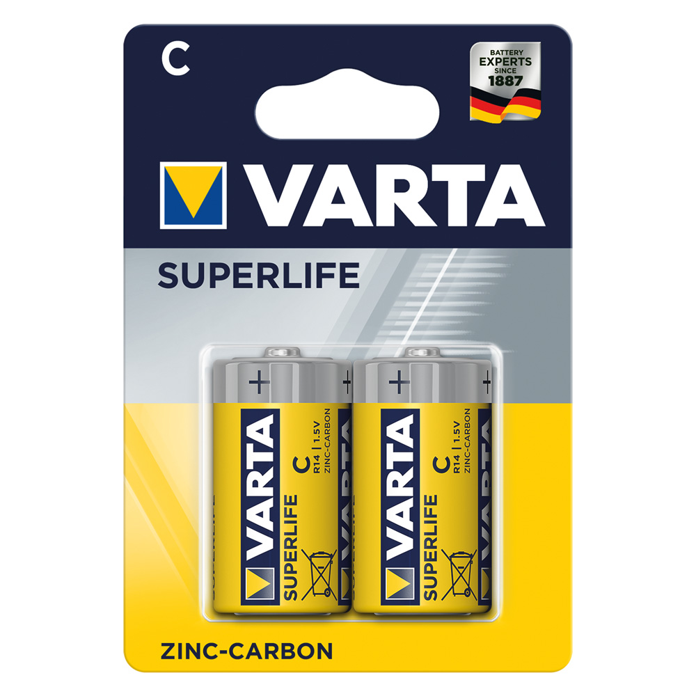 Pila mezza torcia superflife ‘r14p’ pz 2 – 1,5 v – c Varta
