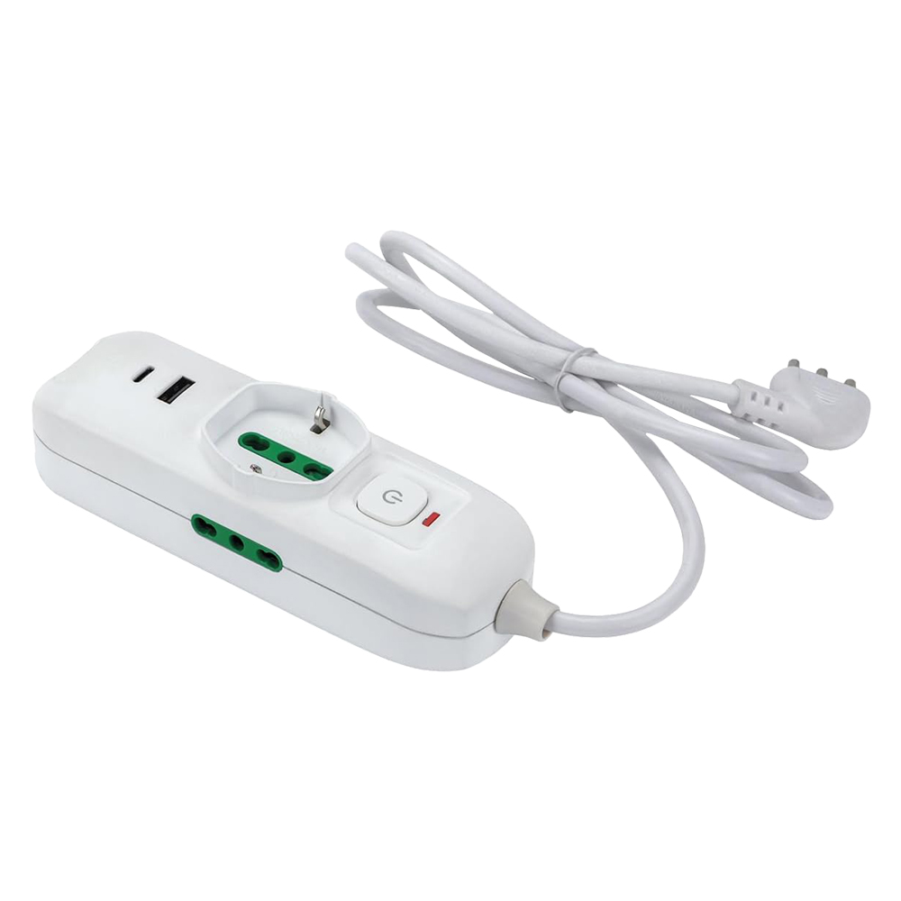 Multipresa mini ‘triax 2’ mt. 1,5 – colore bianco Fanton