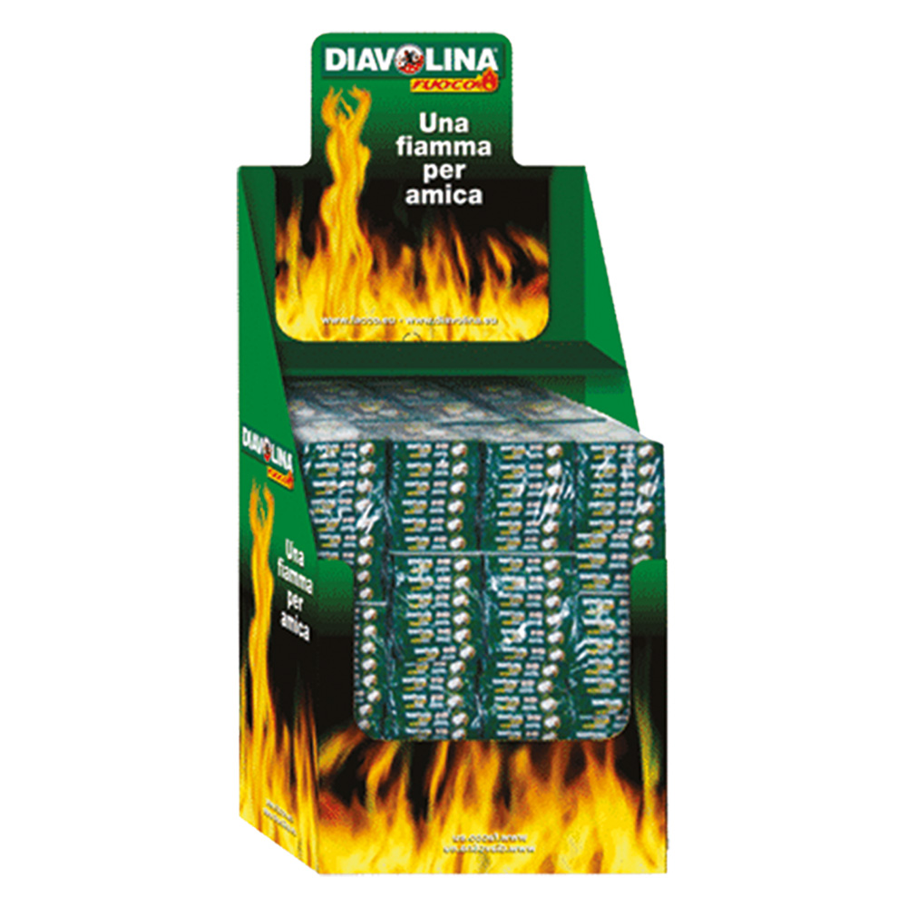 Espositore da terra diavolina accendifuoco 40 cubi 270 cf. cm.41 x 59,5 x h.127 Diavolina