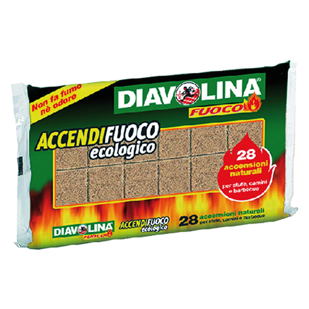 Diavolina ‘accendifuoco ecologica’ 28 cubi – art. 15312 Diavolina
