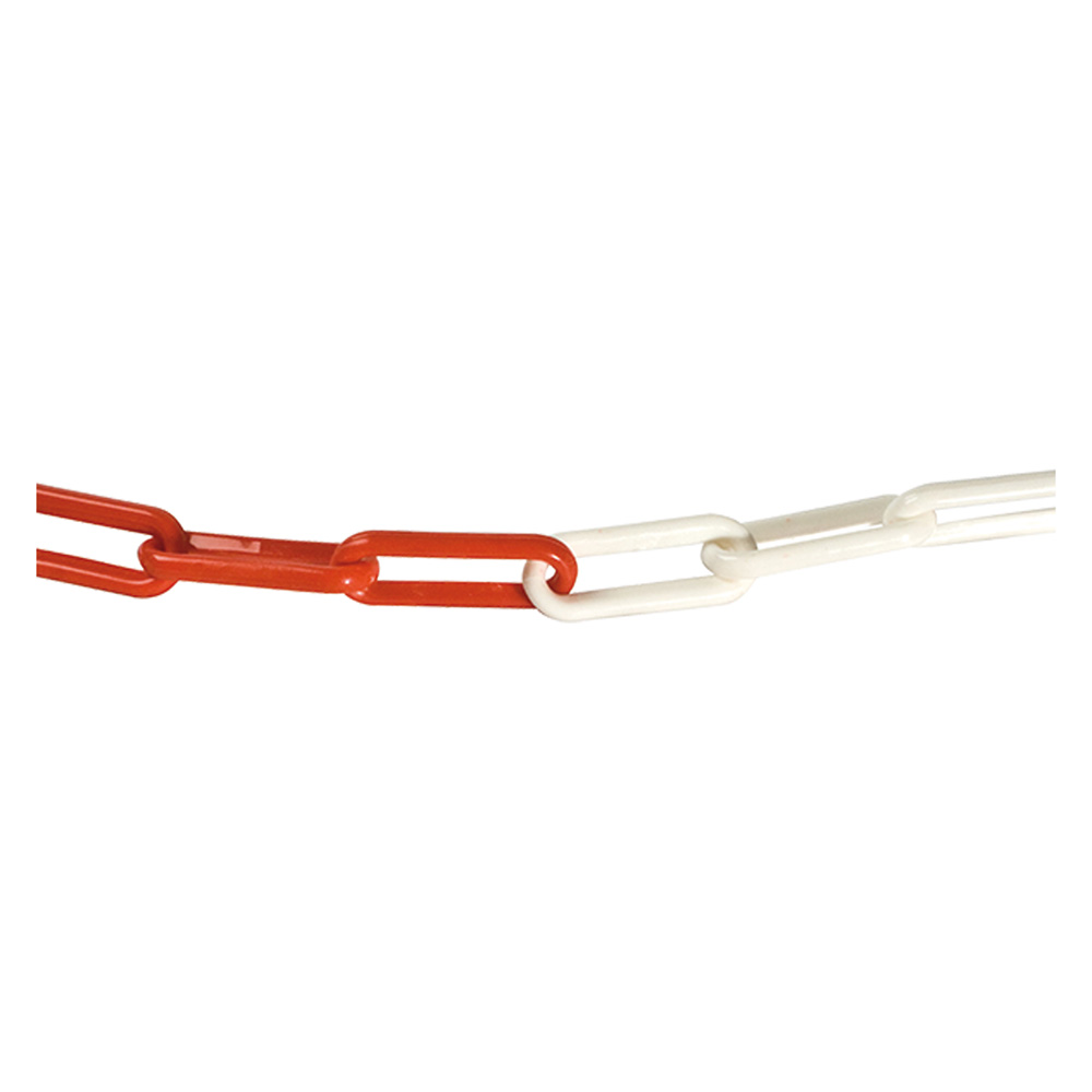 Catena segnaletica acciaio bicolore bobina mt 30 bianco/rosso Made in italy