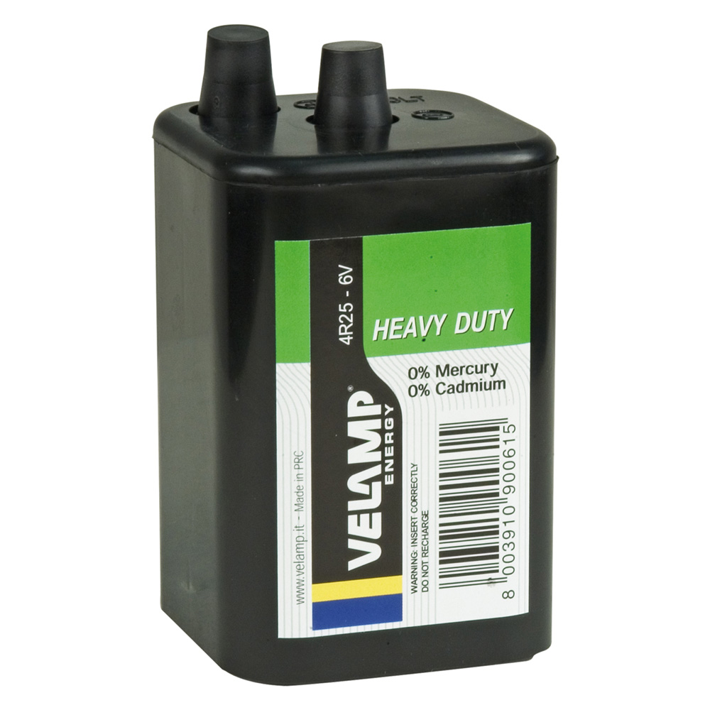 Batteria per lampada lampeggiante 4r25 – 6 v Velamp