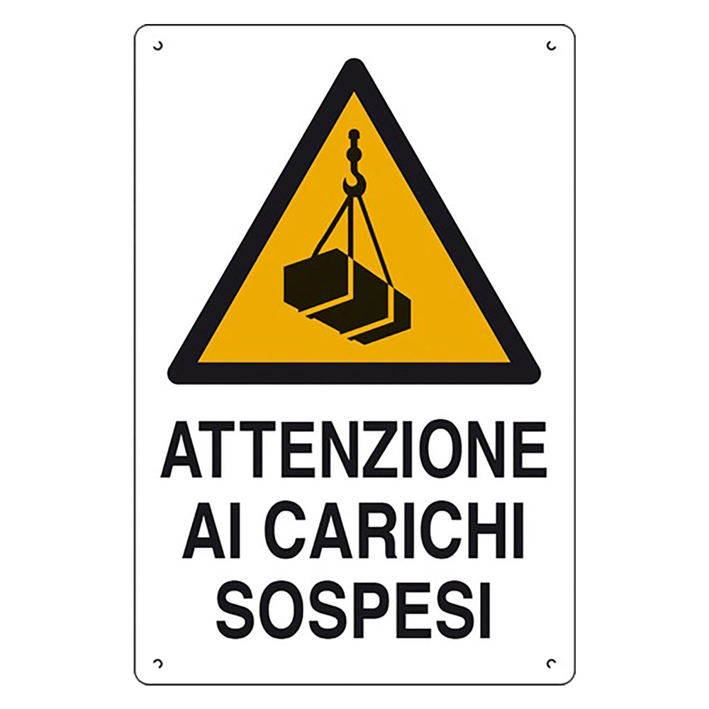 Cartello ‘attenzione ai carichi sospesi’ cm 60 x 40 Eurosignals