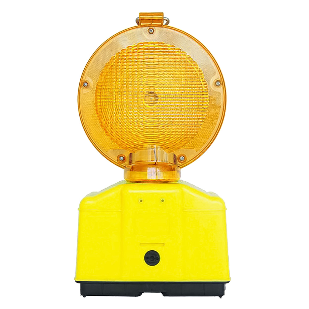 Lampada da cantiere lampeggiante ‘double blink road’ corpo giallo fluo – diffusore arancione Velamp