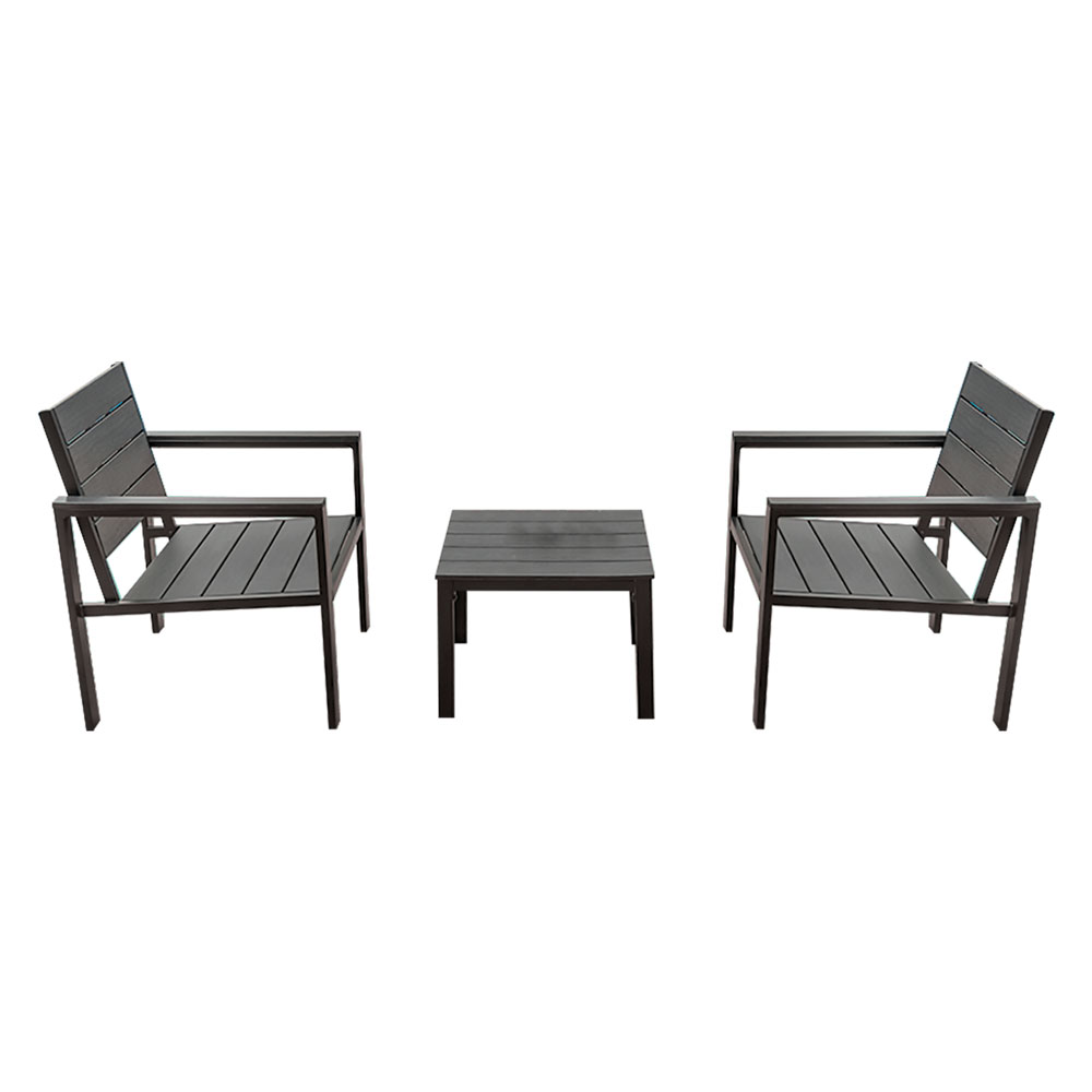 Set giardino effetto polywood ‘orosei’ colore nero Lif