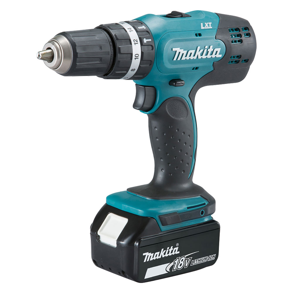 Trapano avvitatore a batteria con percussione ‘dhp453rfe’ 18v – x2 3,0 ah litio Makita