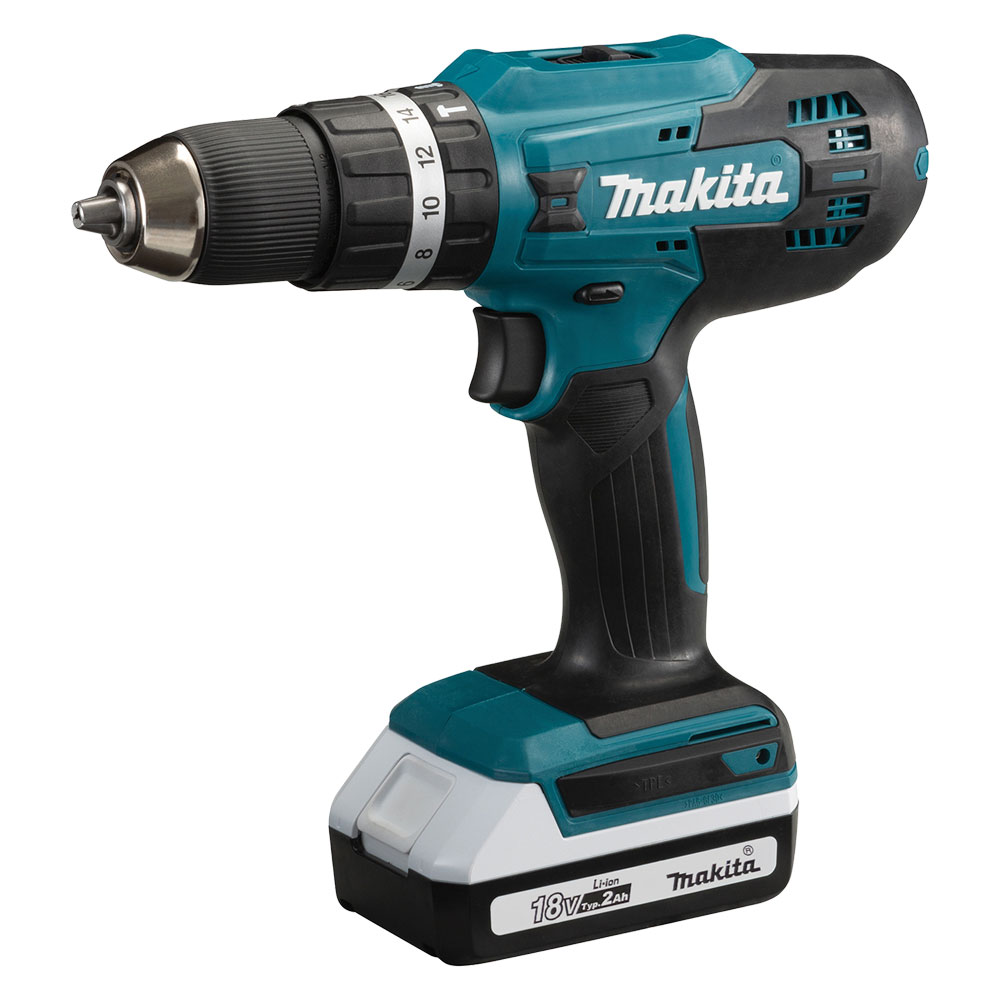 Trapano avvitatore a batteria con percussione ‘hp488d006’ 18 v – x2 2,0 ah litio Makita