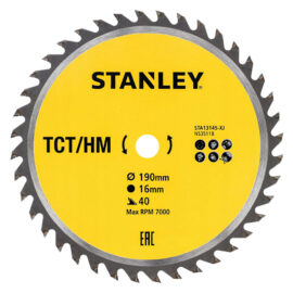 Lama per sega circolare 'denti medi' ø 190 mm - foro 16 mm Stanley