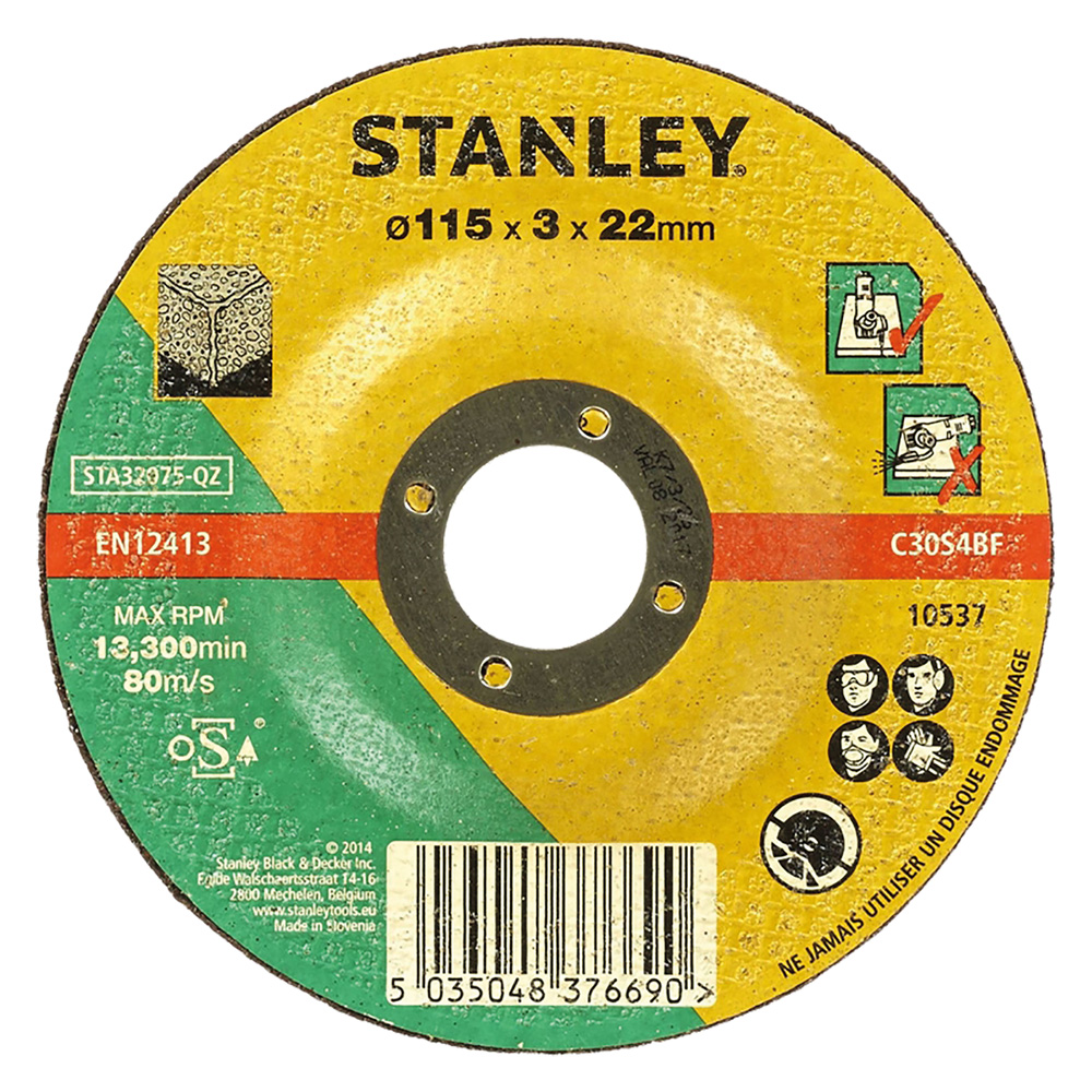 Mola abrasiva per pietra Ø 115 x 3,2 – art. sta32075-qz Stanley