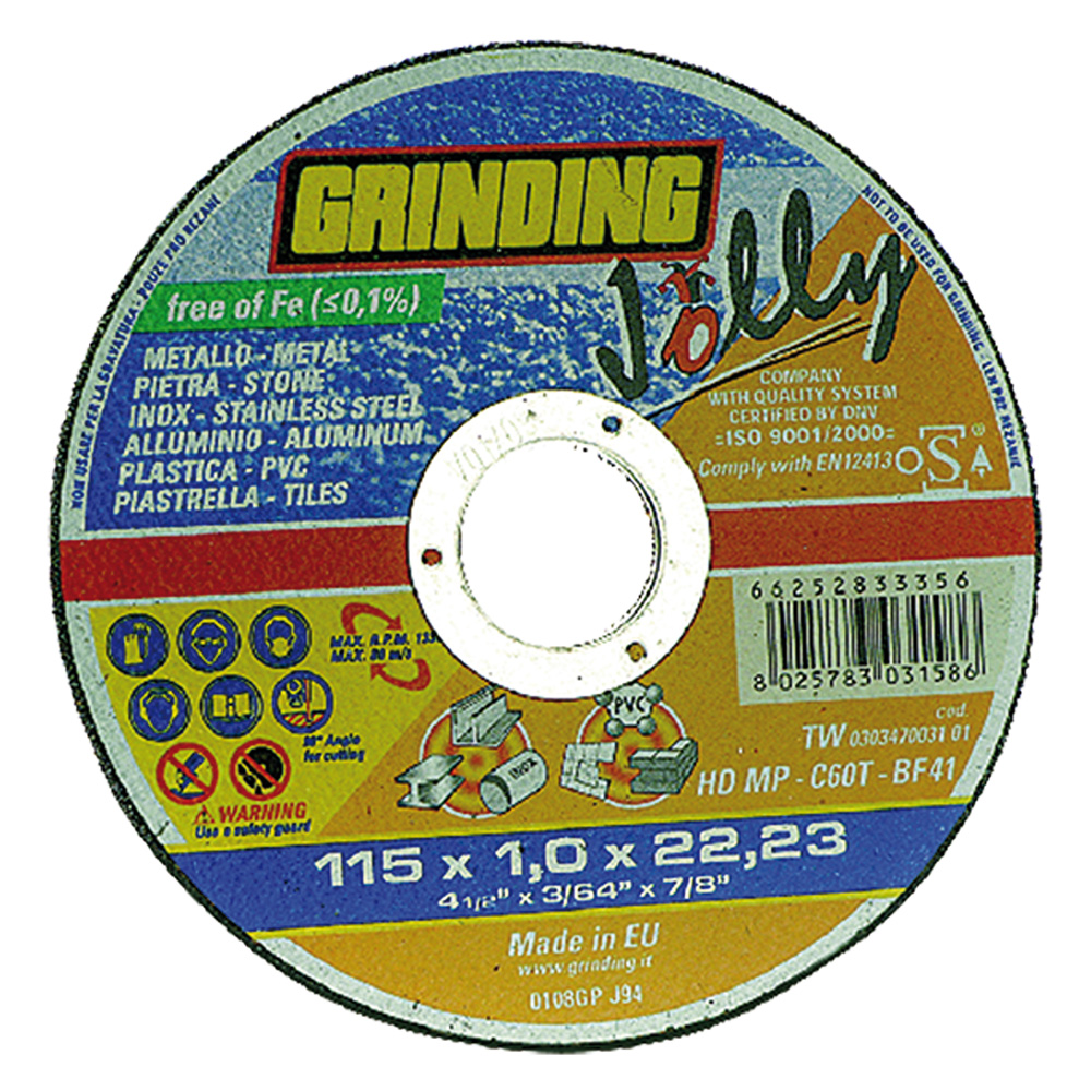 Mola abrasiva ‘jolly’ ø 115 x 1 Grinding
