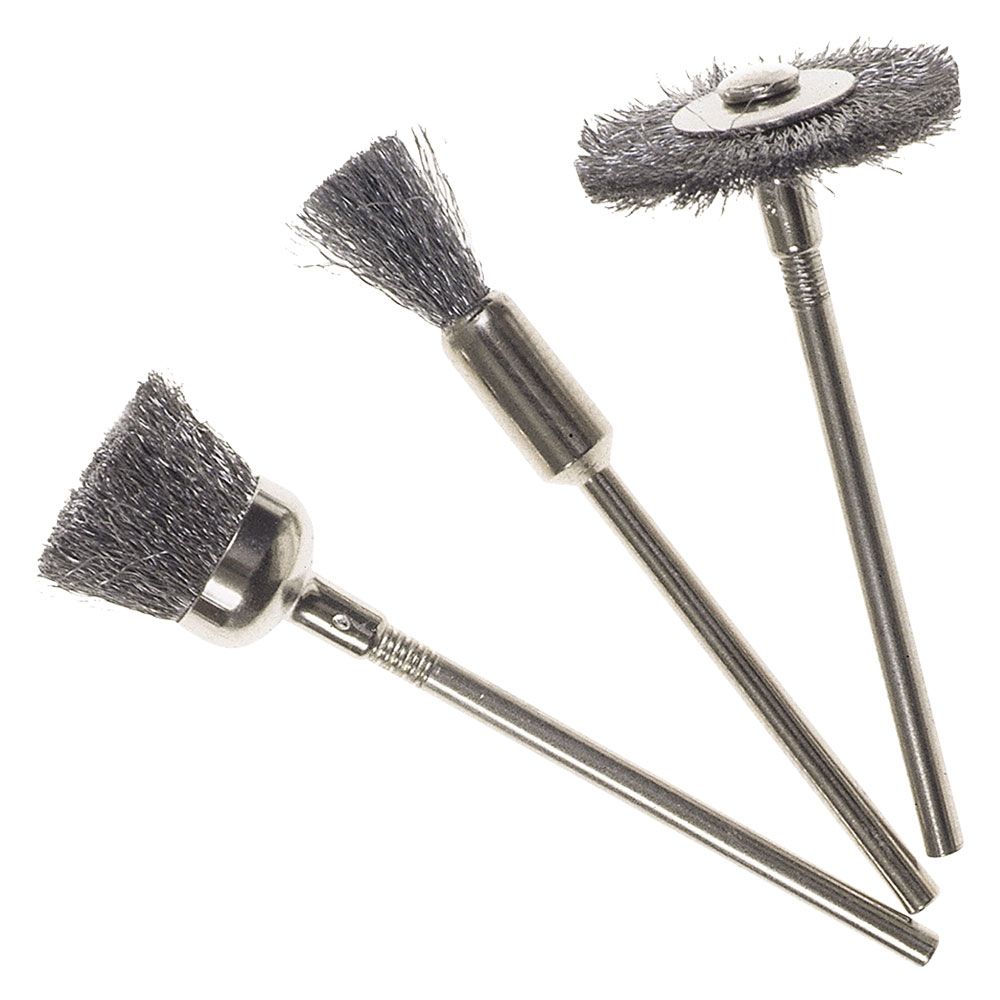 Set mini spazzole per trapano set 3 pezzi Pg