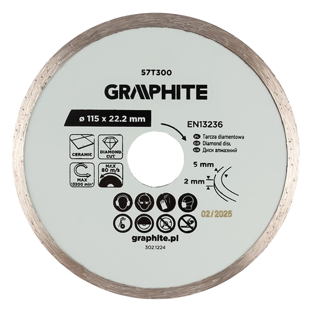 Disco diamantato Ø 100 mm – foro 22,2 mm Graphite