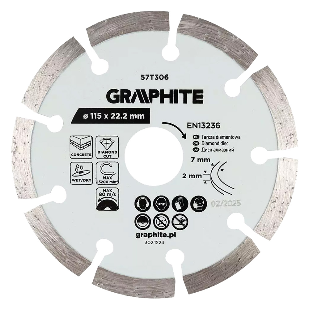Disco diamantato ø 115 mm – foro 22,2 mm Graphite