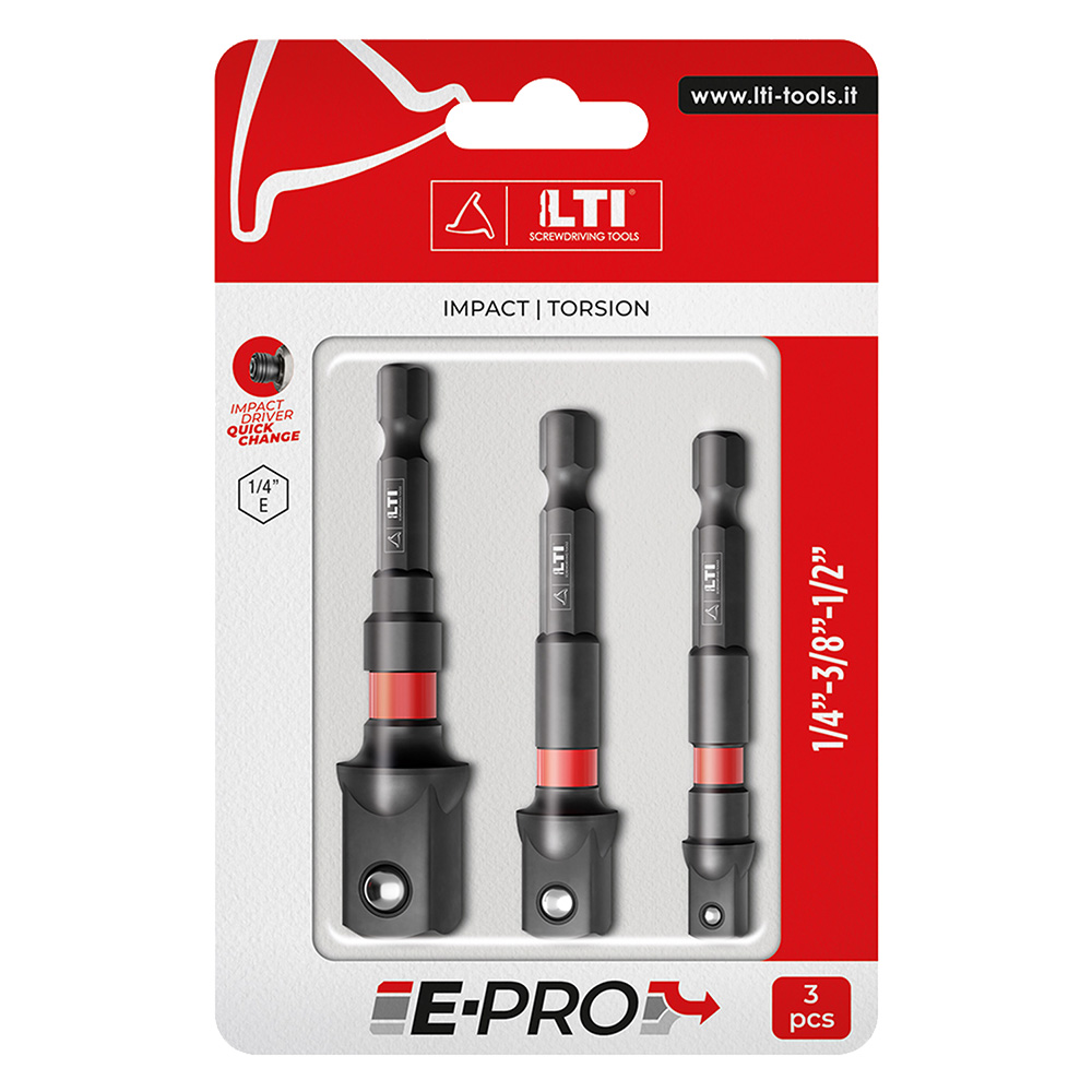Adattatore per bussole ‘e-pro’ in set da 3 pezzi Lti