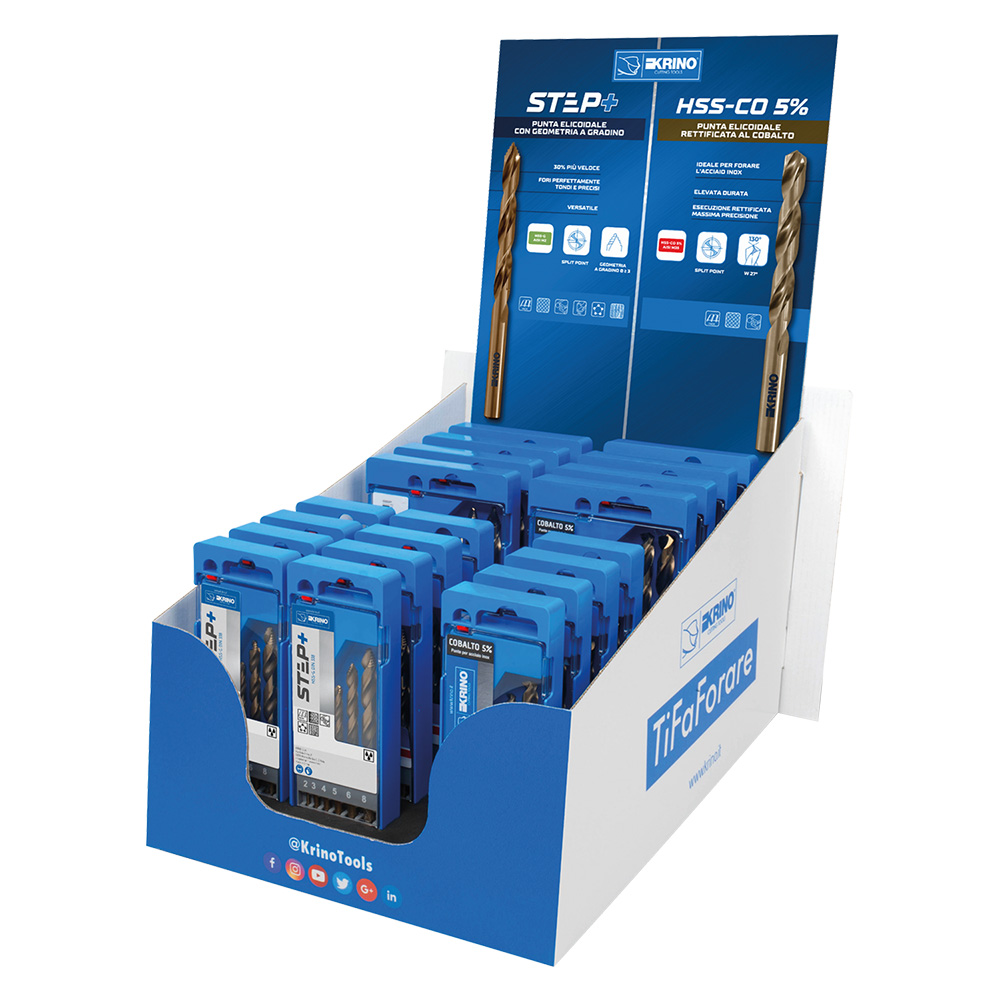 Espositore da banco punte elicoidali 20 confezioni Krino