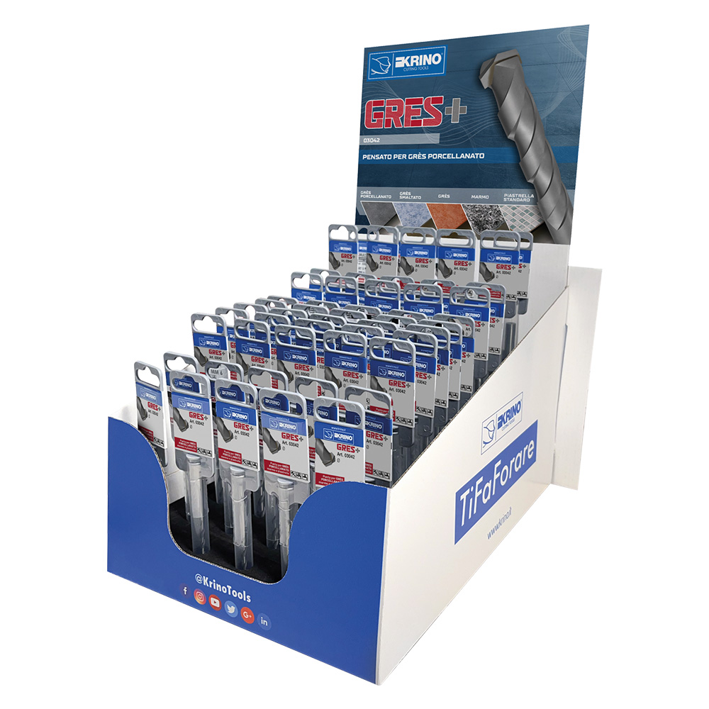 Espositore da banco punte ‘gres+’ 105 pz Krino